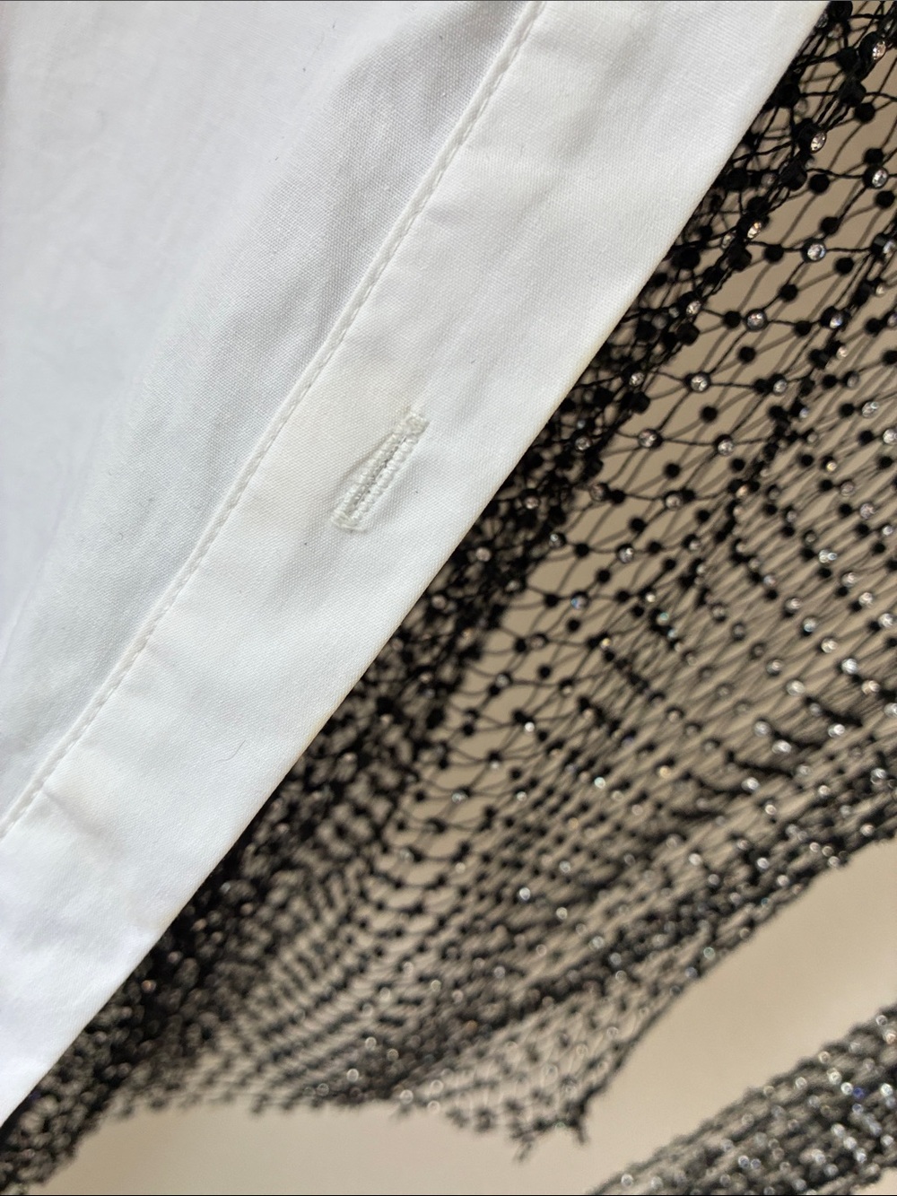 Akira sz L Bite Me Half Rhinestone Top Mesh Poplin Long Sleeve - Picture 8 of 10